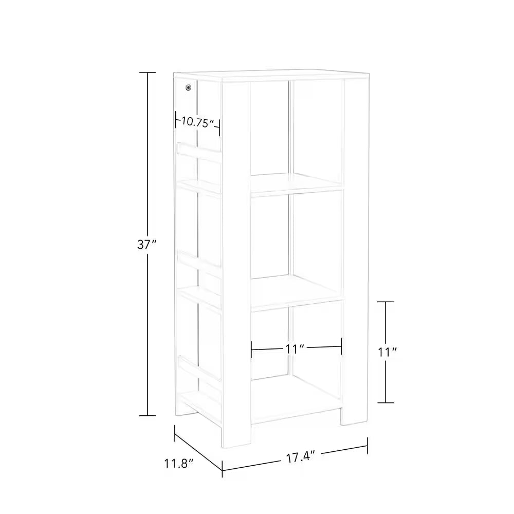 Kids Bookshelf and Toy Organizer Tower 17.38 In. Wide